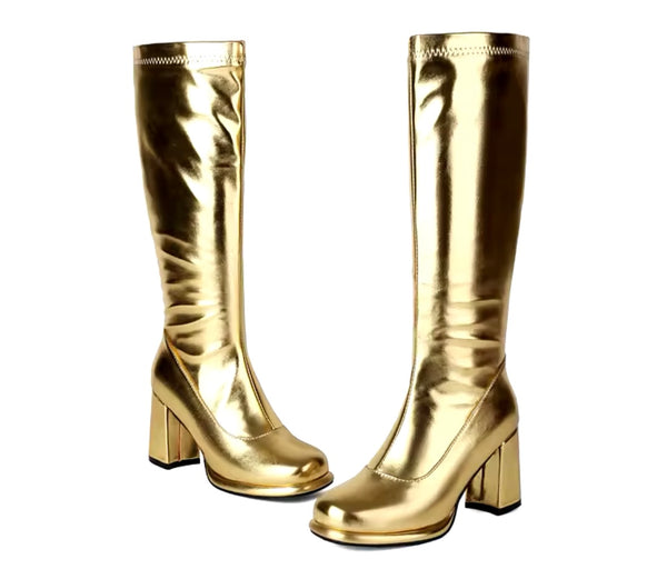 Women Fashion Color Metallic Knee High Boots