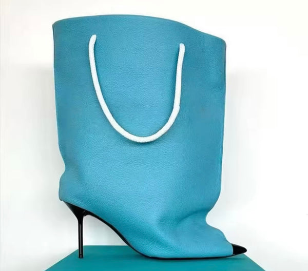 Women Color Fashion Faux Leather Bag Boots