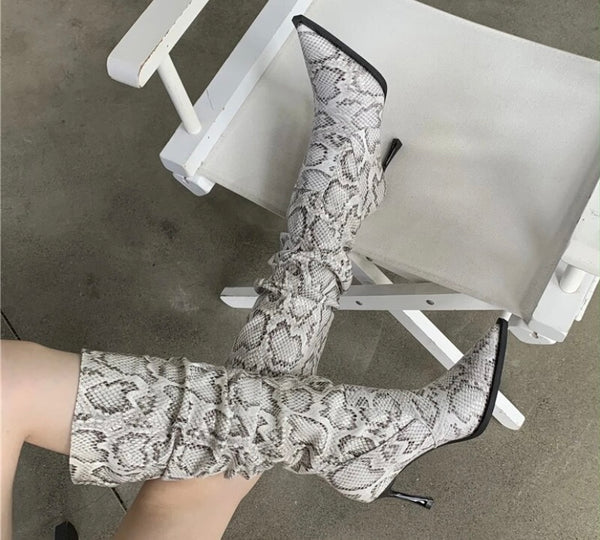 Women Pointed Toe Fashion Ruched Boots