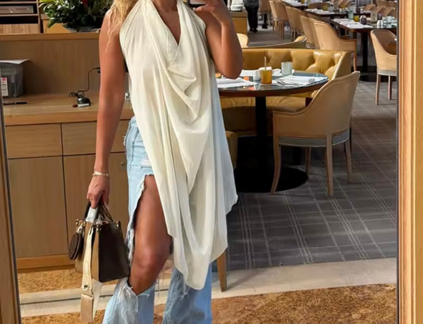 Women Halter Sleeveless Open Back Top