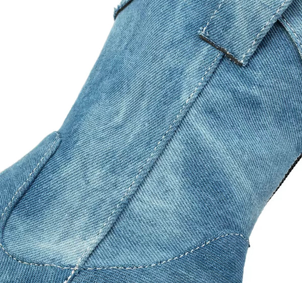 Women Fashion Square Toe Platform High Heel Ankle Boots