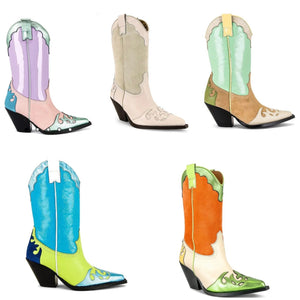 Women Colorful Fashion Western Boots
