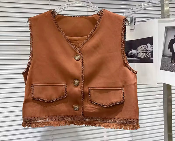 Women Brown Ruffled Sexy Three Piece Skirt Set