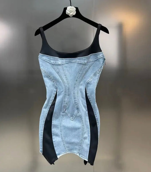 Women Sexy Fashion Sleeveless Denim Dress