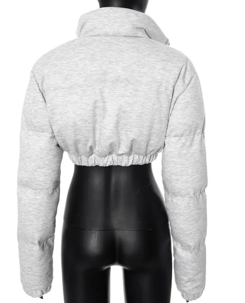 Women Fashion Puff Crop Jacket