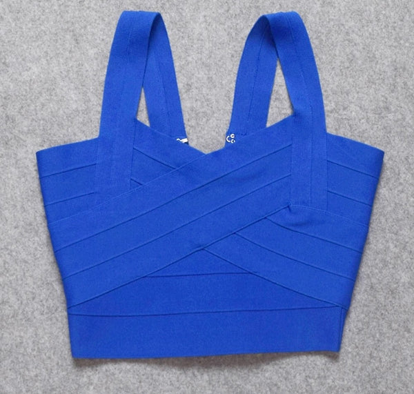 Women Sexy Sleeveless Solid Color Bandage Crop Top