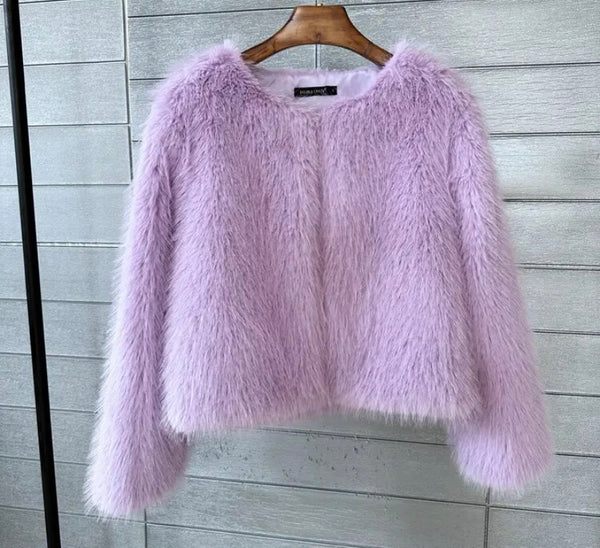 Women Faux Fur Full Sleeve Fashion Sweater Top