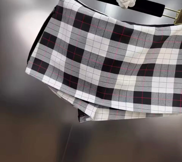Women Sexy Fashion Plaid Wrap Skirt