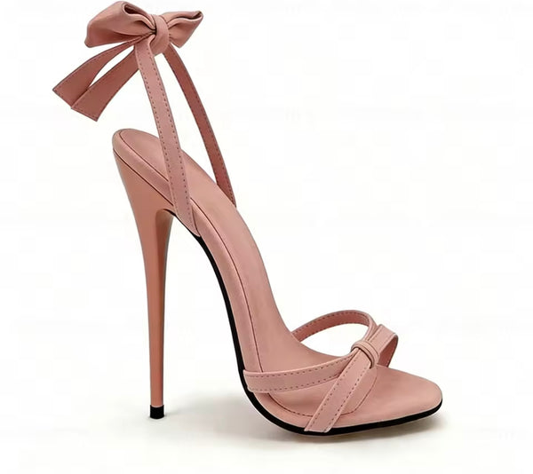 Women Fashion Open Toe Bow High Heel Sandals