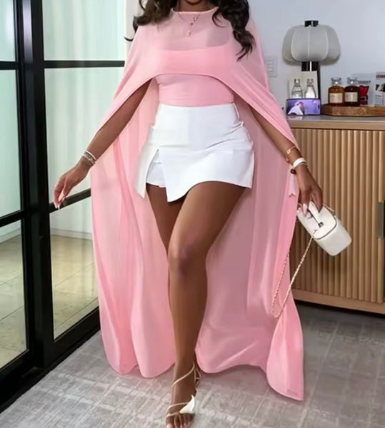 Women Color Fashion Mesh Asymmetrical Top