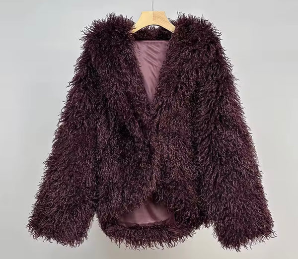 Women Fashion Hooded Faux Fur Warm Jacket
