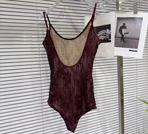 Women Burgundy Sleeveless Bodysuit Two Piece PU Short Set