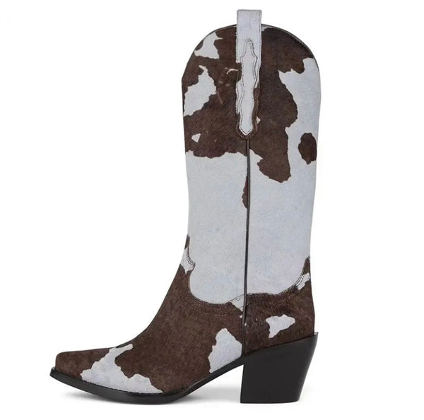 Women Fashion Animal Print Western Boots