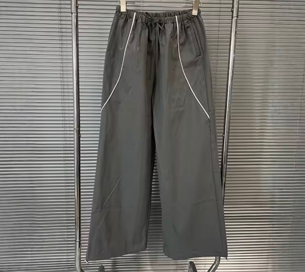 Women Gray Sleeveless Fashion Striped Two Piece Pant Set