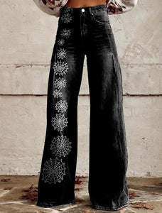 Women Printed Fashion Wide Leg Pants