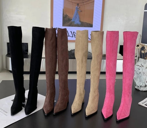 Women Fashion Suede Over The Knee Boots