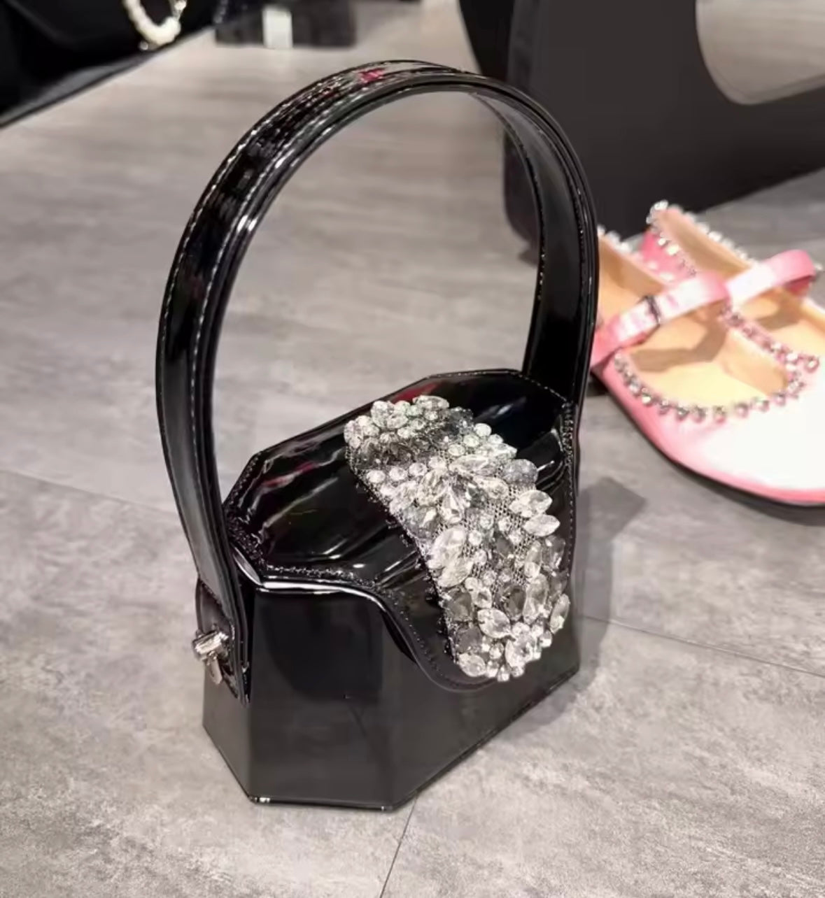 Women Color Rhinestone Fashion Handbag Purse