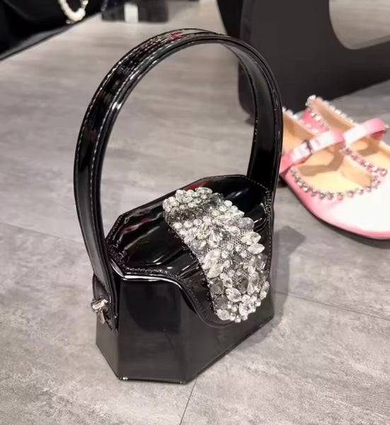 Women Color Rhinestone Fashion Handbag Purse