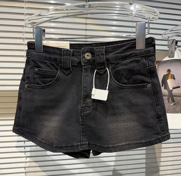 Women Fashion Denim Wrap Mini Shorts