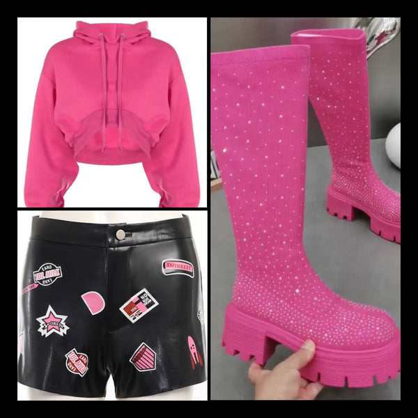 Women Fashion Suede Bling Knee High Boots