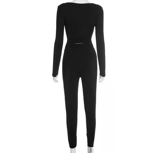 Women Fashion B&W Full Sleeve Two Piece Pant Set