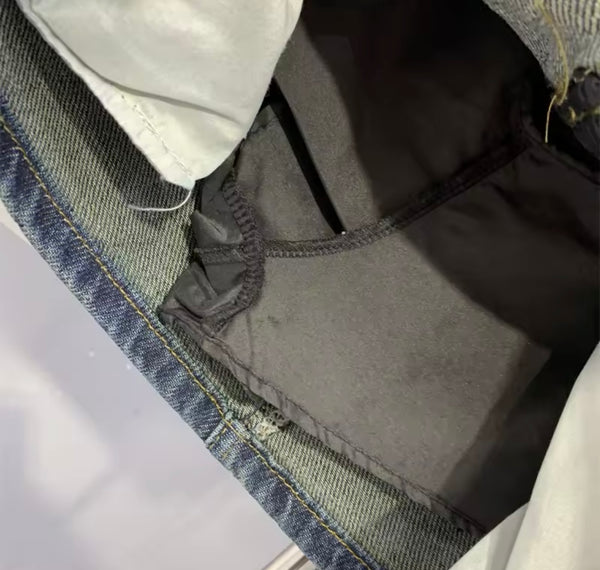 Women Color Patchwork Fashion Denim Skirt