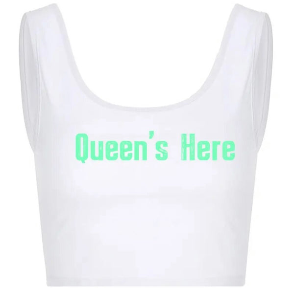 Women Fashion Letter Print Sleeveless Crop Top