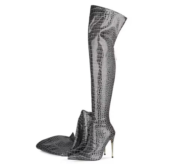 Women Fashion Color Over The Knee High Heel Boots