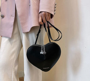 Women Fashion Faux Leather Heart Handbag Purse