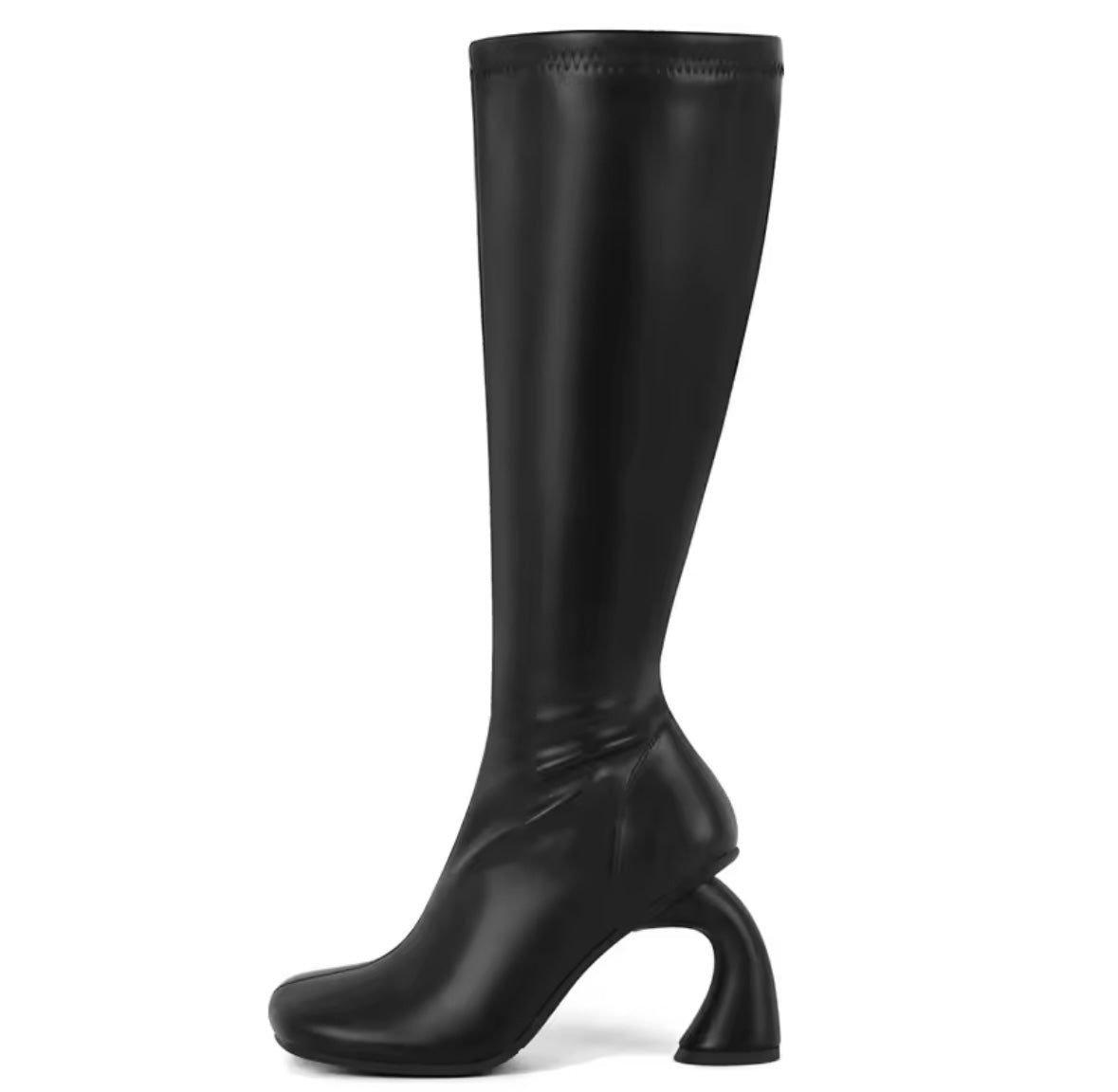 Women Color Square Toe Fashion Knee High Shaped Heel Boots
