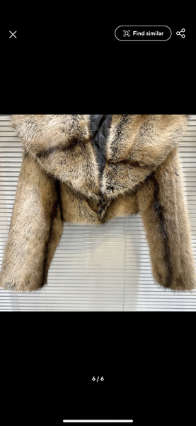 Women Fashion Faux Fur Crop Jacket