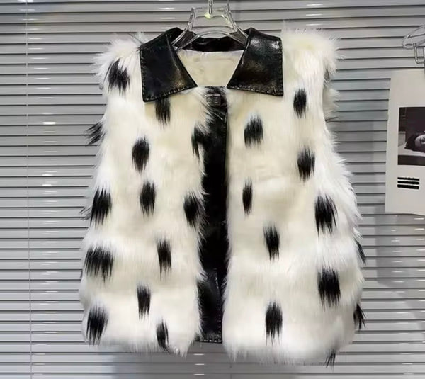 Women Fashion Faux Fur Sleeveless Vest Jacket