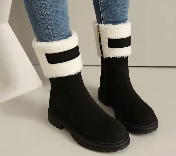 Women Wool Suede Fashion Ankle/Mid Calf Flat Boots