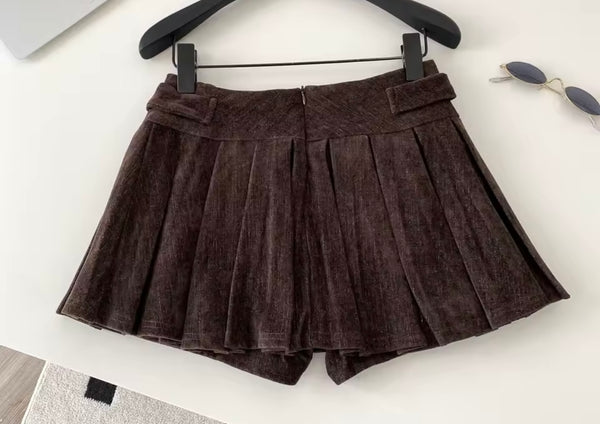 Women Sexy Fashion Button Up Pleated Skirt