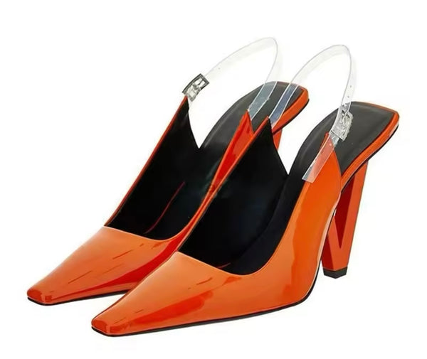 Women Fashion Patent Leather Pointed Toe High Heels