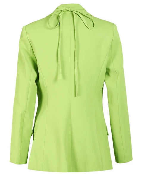 Women Fashion Green Criss Cross Blazer Top