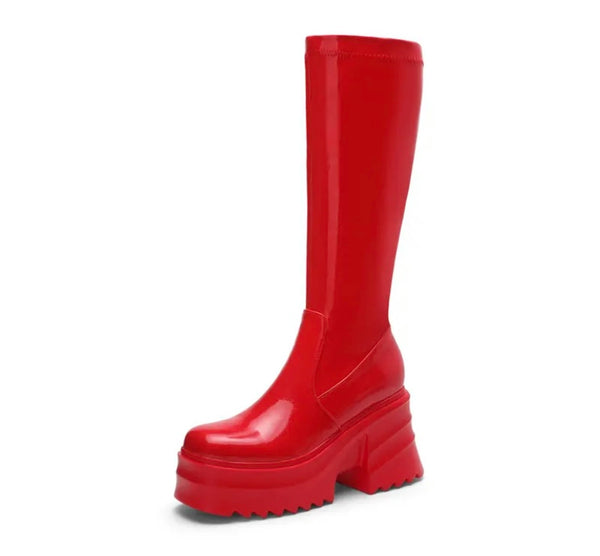 Women Fashion Ankle/Mid/Knee High Patent Leather Boots
