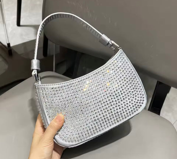 Women Color Fashion Rhinestone Handbag Purse