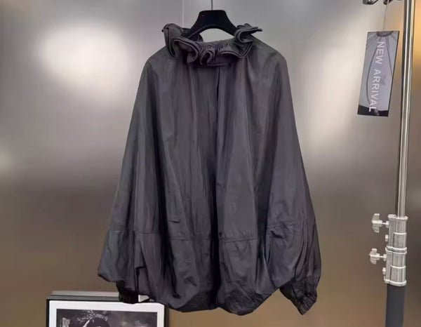 Women Fashion Zip Up Jacket Two Piece Skirt Set