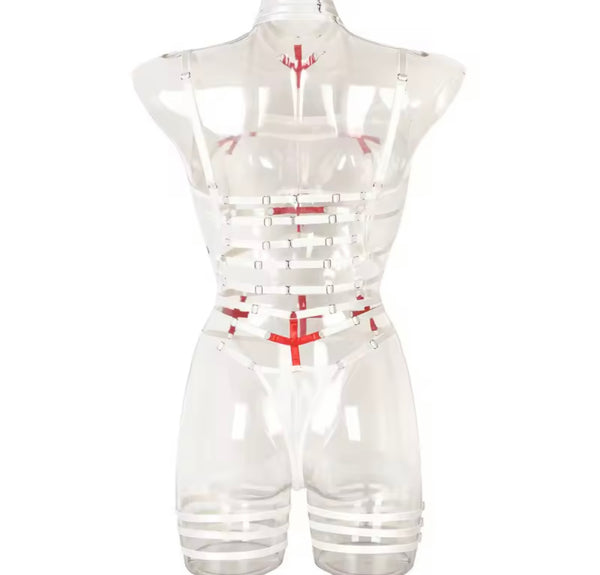 Women Sexy Choker Cut Out Mesh Lingerie Set