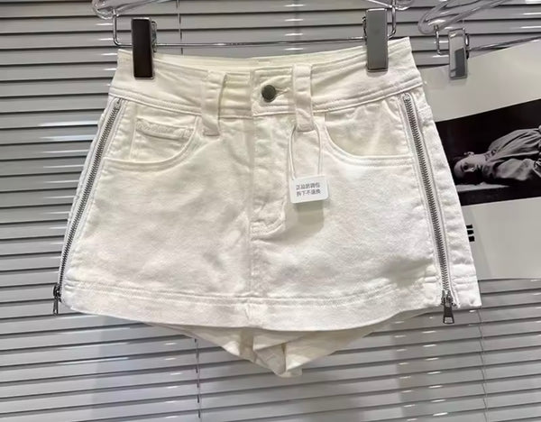 Women Sexy Fashion Side Zipper Denim Skirt