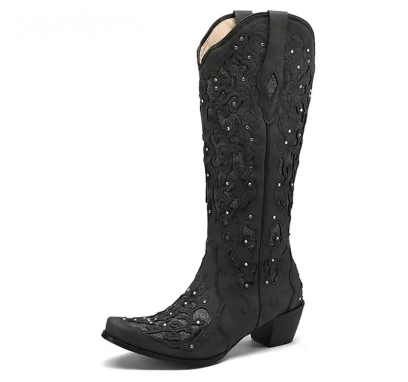 Women Bling Fashion Western Boots