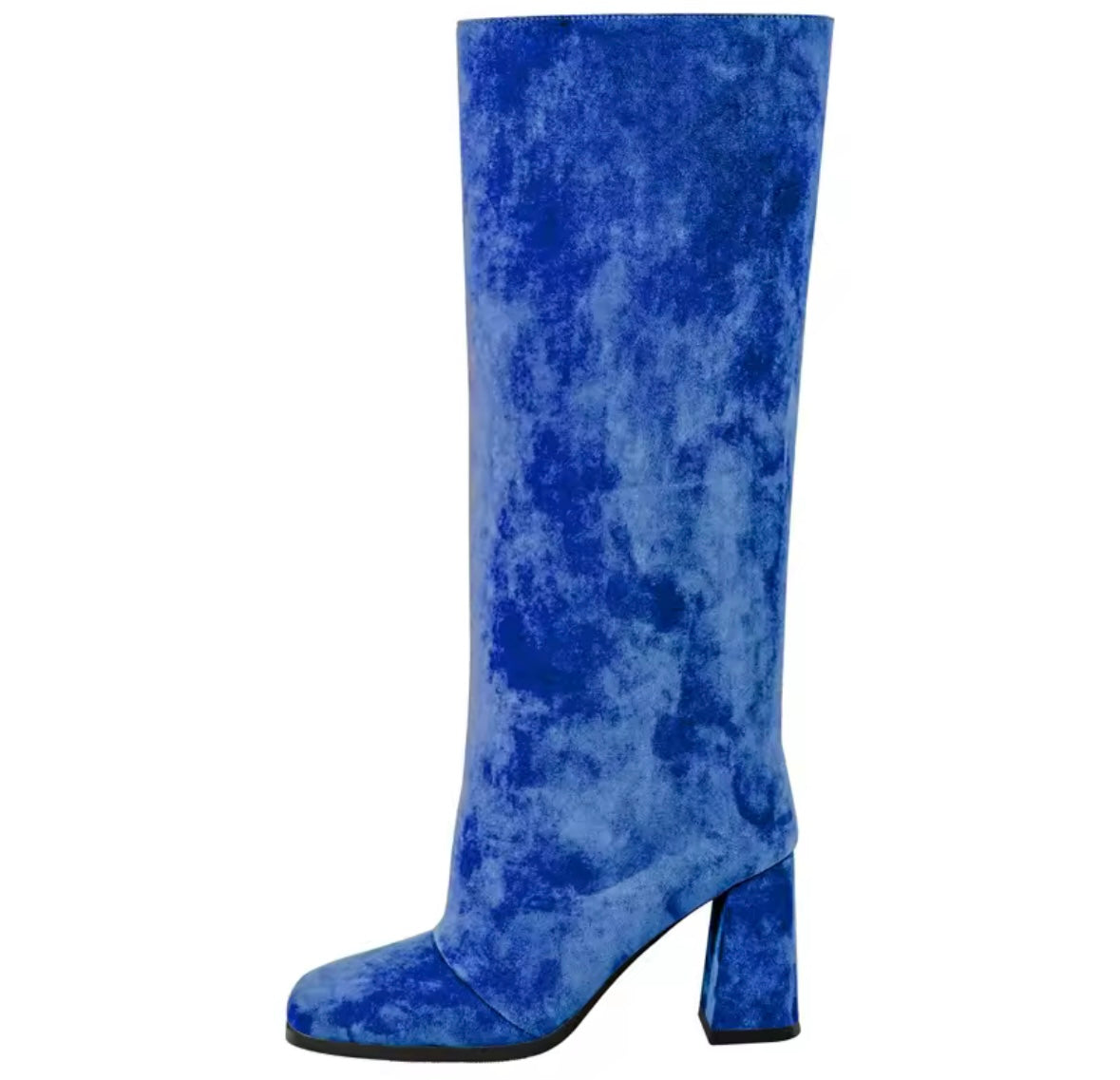 Women Fashion Color Square Toe Suede Knee High Boots