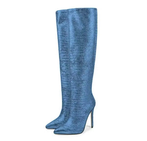 Women Color High Heel Fashion Knee High Boots