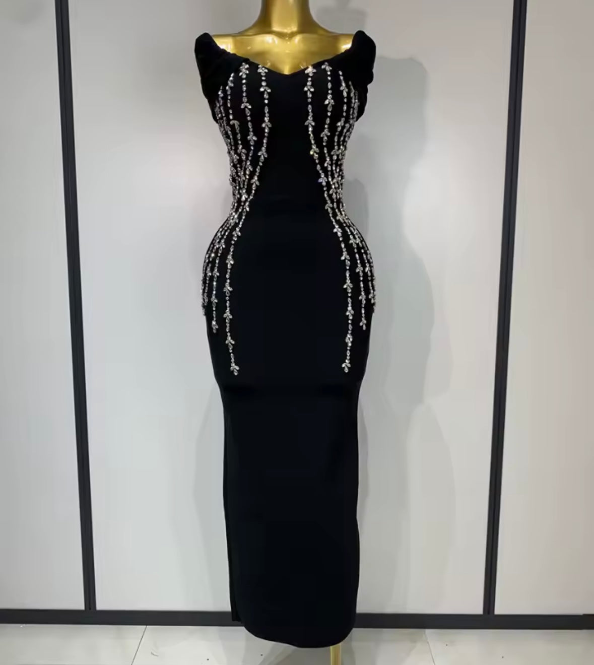 Women  Rhinestone Patchwork Sexy Sleeveless Bandage Dress