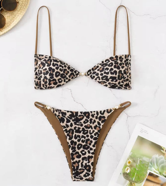 Women Sexy Leopard Print Bikini Swimsuit