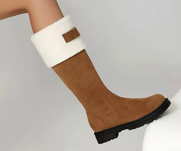 Women Wool Suede Fashion Ankle/Mid Calf Flat Boots