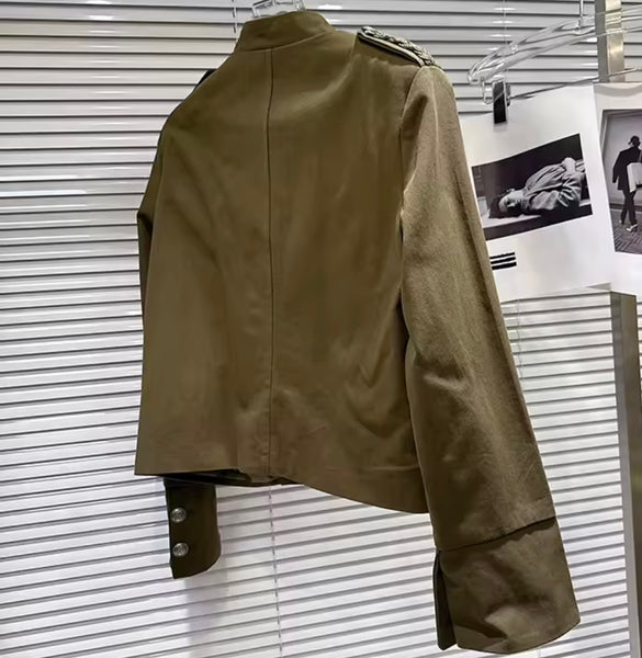 Women Fashion Button Vintage Jacket