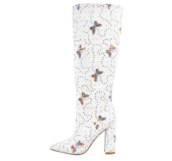Women Fashion Square Heel Knee High Boots