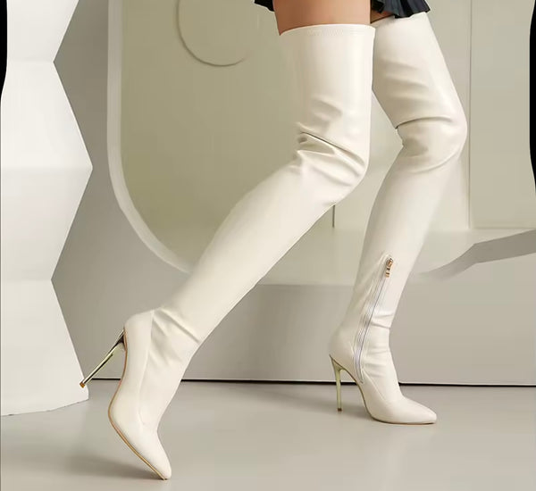 Women Thigh High Fashion PU High Heel Boots